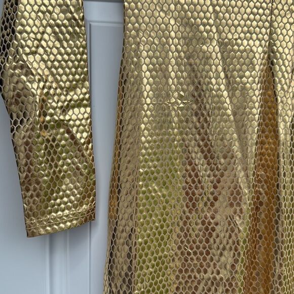Long Sleeve Gold Shiney Dress - Flashy Dress - Tight -Size Small - Worn Once - Picture 4 of 5